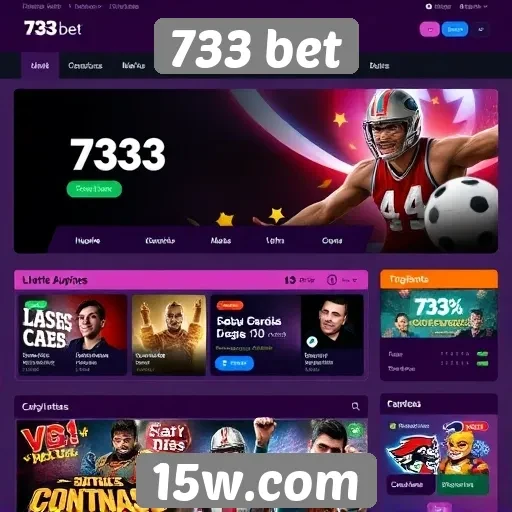 Interface do usuário do site 733 bet